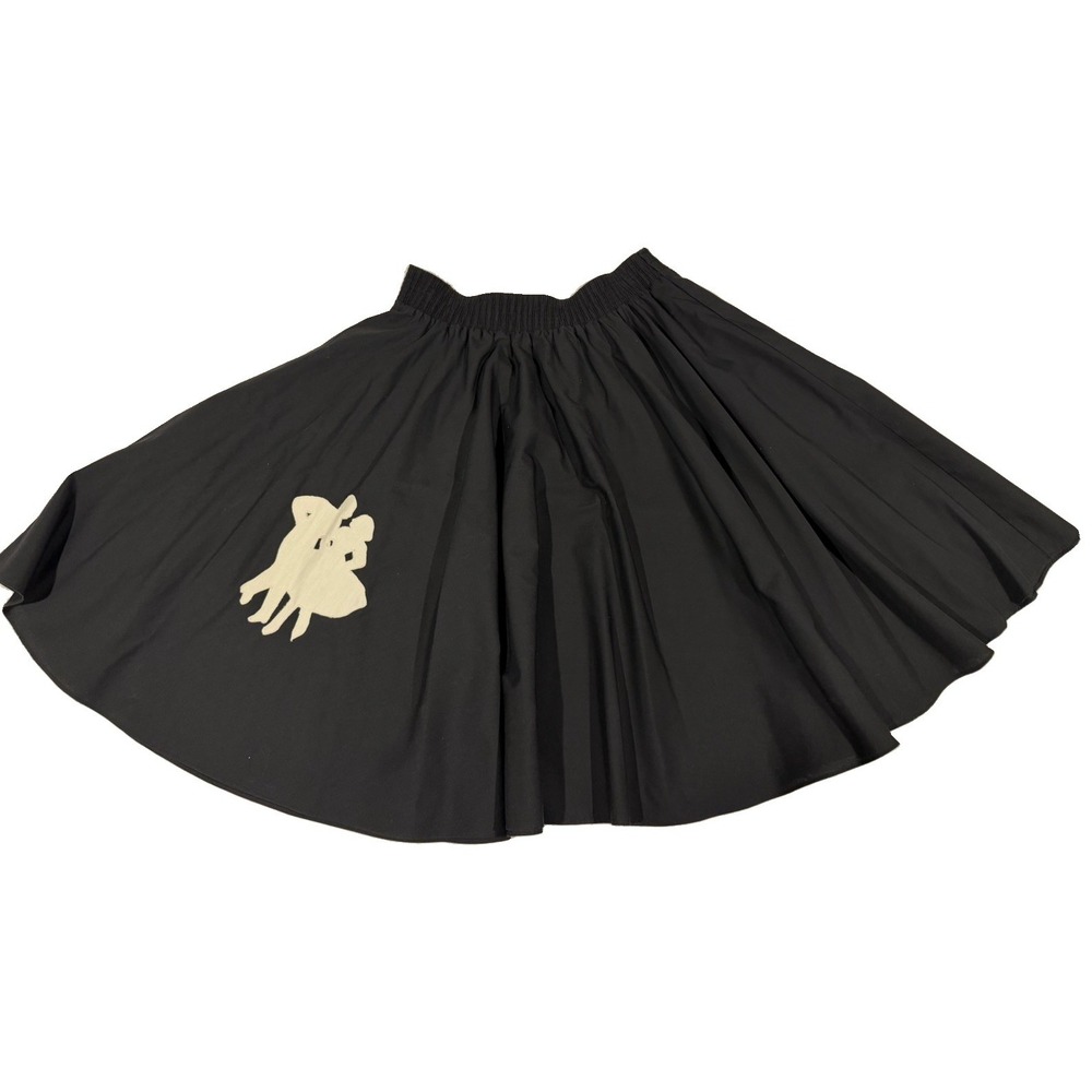 Vintage Malco Modes Poodle Style Square Dance Skirt Black Swing Rockabilly USA